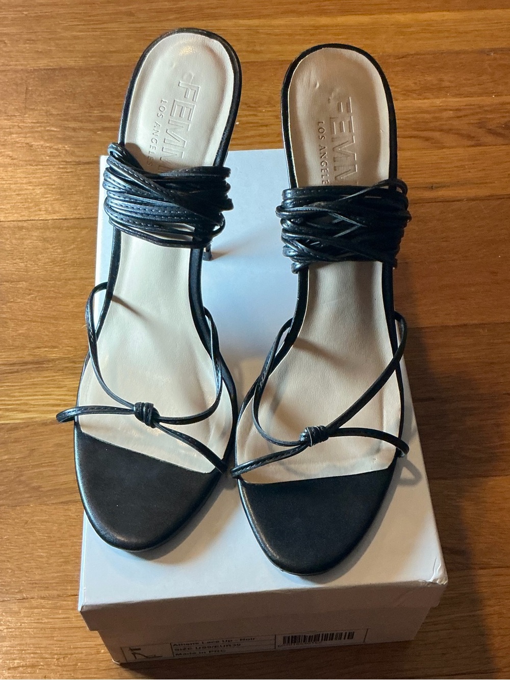 FEMME LA Black Strappy Heel Sandals - Women - Picture 6 of 15